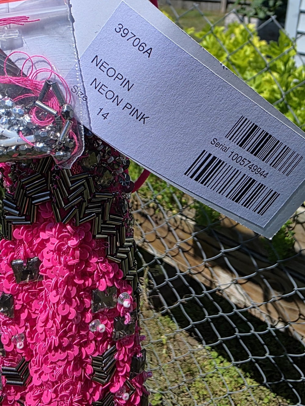 Jovani Hot Pink Beaded Fringe Mini Dress - Picture 3 of 3
